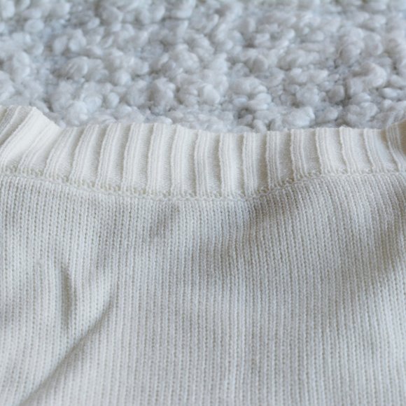 White Off-The-Shoulder Sweater - Picture 5 of 6